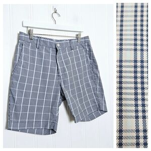 Bonobos Blue Plaid 8" Inseam Performance Golf Shorts Men’s Size 33 Stretch